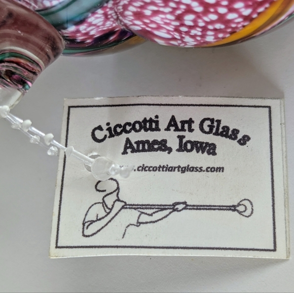 SOLD - Art Ciccotti Large Hand Blown Art Glass Heart - Picture 6 of 8